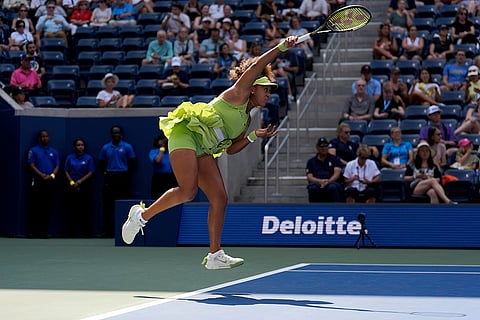 US Open 2024: Naomi Osaka serves to Jelena Ostapenko